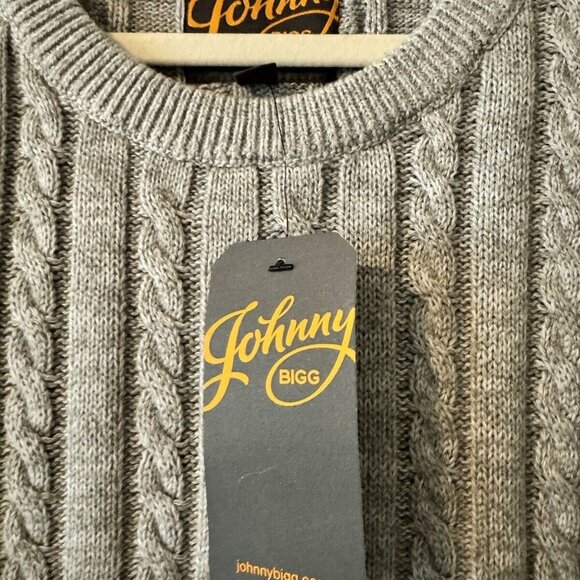 NEW Johnny Bigg Rudy Gray Marled Men's Cableknit Sweater 4xl NWT - Picture 3 of 5